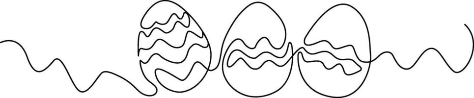 Continuous line drawing Easter egg illustration vector