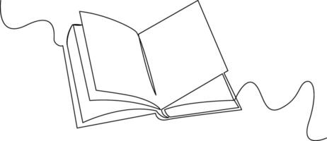Continuous one line drawing minimalist Of book illustration study supply theme for school and education object vector