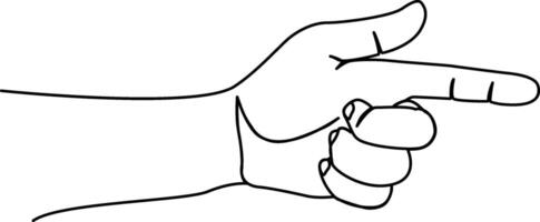 Continuous one line art drawing on hand gestures vector