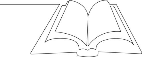 Continuous one line drawing minimalist Of book illustration study supply theme for school and education object vector