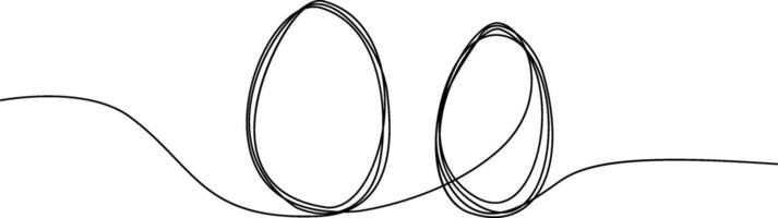 Continuous line drawing Easter egg illustration vector