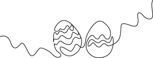 Continuous line drawing Easter egg illustration vector