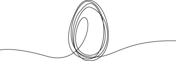 Continuous line drawing Easter egg illustration vector