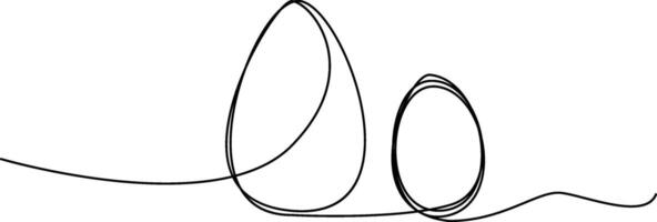 Continuous line drawing Easter egg illustration vector