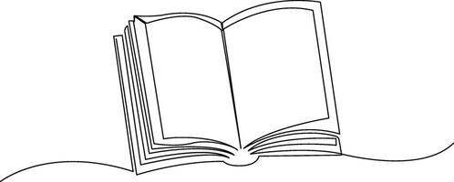 Continuous one line drawing minimalist Of book illustration study supply theme for school and education object vector