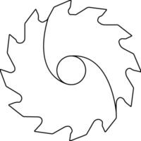 Continuous Single one line drawing labour day concept Saw Blade vector