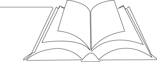 Continuous one line drawing minimalist Of book illustration study supply theme for school and education object vector