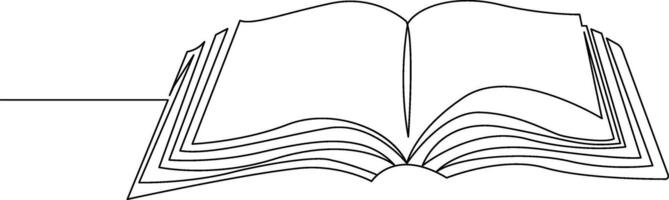 Continuous one line drawing minimalist Of book illustration study supply theme for school and education object vector