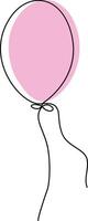Continuous line art drawing of hand drawn balloon festive balloons vector