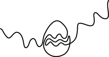 Continuous line drawing Easter egg illustration vector