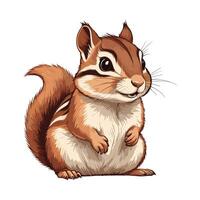 Curious Chipmunk Illustration with Bushy Tail vector