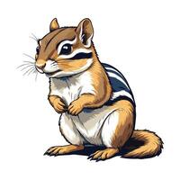 Hand Drawn Chipmunk Standing Illustration vector