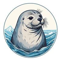 Seal in Ocean Illustration vector
