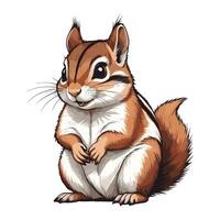 Chipmunk Illustration with Bushy Tail Squirrel vector
