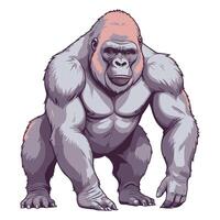 Gorilla Illustration in Cartoon Style vector
