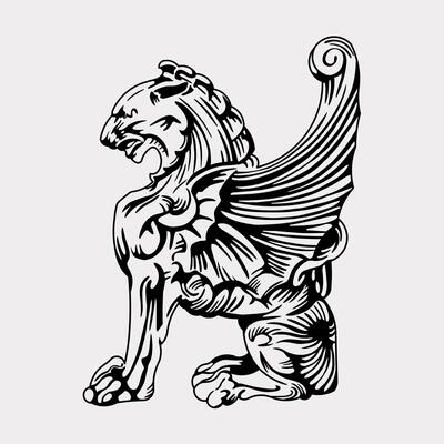 The griffin lion eagle statue