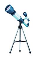 Telescope on tripod stand. Cartoon illustration isolated on white background vector