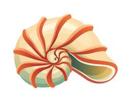 Nautilus seashell cartoon illustration isolated on white background vector