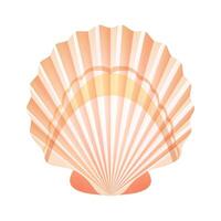 Scallop seashell cartoon illustration isolated on white background vector