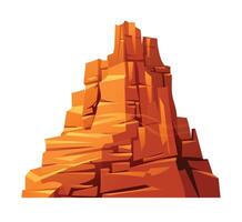 Canyon cliff with sharp edges. Desert rock, hill or mountain cartoon illustration isolated on white background vector