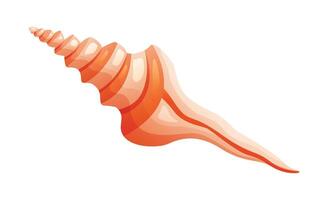 Cartoon illustration of a long spiral seashell isolated on white background vector