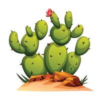 Cactus trees on the ground illustration isolated on white vector
