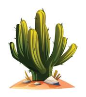 Cactus tree on the ground illustration isolated on white vector