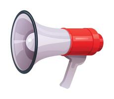 Red and white megaphone. Illustration isolated on white background vector
