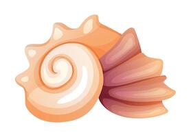 Spiky conch seashell cartoon illustration isolated on white background vector