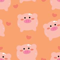 Seamless pattern with cute cartoon pink pigs, for fabric prints, textiles, gift wrapping paper. children's colorful , flat style vector