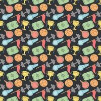 Seamless sport pattern. Background with sports icons vector