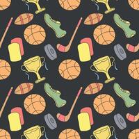 Seamless sport pattern. Background with sports icons vector
