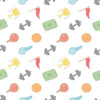 Seamless sport pattern. Background with sports icons vector
