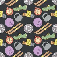 Seamless sport pattern. Background with sports icons vector