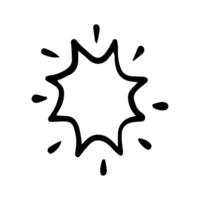 Stars and sparkles doodle illustration. Twinkle, blink, firework, glitter silhouette and glowing symbols in sketch style. Hand drawn illustration isolated on white background vector