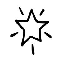 Stars and sparkles doodle illustration. Twinkle, blink, firework, glitter silhouette and glowing symbols in sketch style. Hand drawn illustration isolated on white background vector