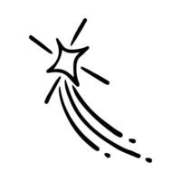 Stars and sparkles doodle illustration. Twinkle, blink, firework, glitter silhouette and glowing symbols in sketch style. Hand drawn illustration isolated on white background vector