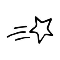 Stars and sparkles doodle illustration. Twinkle, blink, firework, glitter silhouette and glowing symbols in sketch style. Hand drawn illustration isolated on white background vector