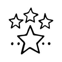Stars and sparkles doodle illustration. Twinkle, blink, firework, glitter silhouette and glowing symbols in sketch style. Hand drawn illustration isolated on white background vector