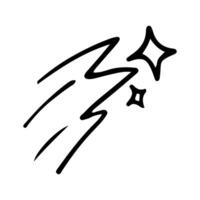 Stars and sparkles doodle illustration. Twinkle, blink, firework, glitter silhouette and glowing symbols in sketch style. Hand drawn illustration isolated on white background vector