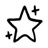 Stars and sparkles doodle illustration. Twinkle, blink, firework, glitter silhouette and glowing symbols in sketch style. Hand drawn illustration isolated on white background vector