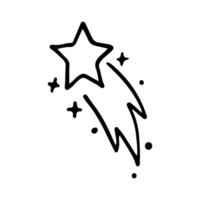 Stars and sparkles doodle illustration. Twinkle, blink, firework, glitter silhouette and glowing symbols in sketch style. Hand drawn illustration isolated on white background vector