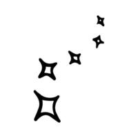 Stars and sparkles doodle illustration. Twinkle, blink, firework, glitter silhouette and glowing symbols in sketch style. Hand drawn illustration isolated on white background vector