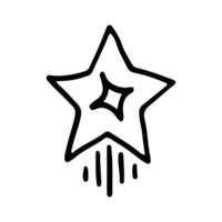 Stars and sparkles doodle illustration. Twinkle, blink, firework, glitter silhouette and glowing symbols in sketch style. Hand drawn illustration isolated on white background vector