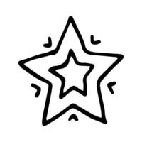 Stars and sparkles doodle illustration. Twinkle, blink, firework, glitter silhouette and glowing symbols in sketch style. Hand drawn illustration isolated on white background vector