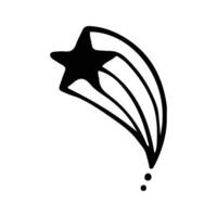 Stars and sparkles doodle illustration. Twinkle, blink, firework, glitter silhouette and glowing symbols in sketch style. Hand drawn illustration isolated on white background vector