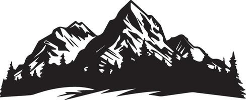 Mountain Silhouette Illustration White Background vector