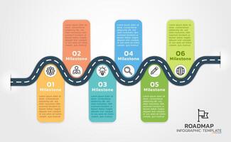 Roadmap infographic diagram template vector