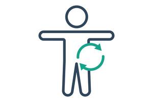 Metabolism icon. people with arrow. icon related to body processes. line icon style. fitness elements illustration vector