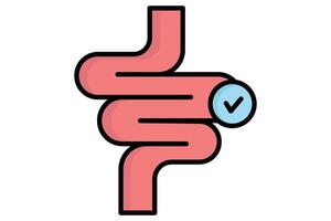 Gut icon. icon related to digestive system. colored outline icon style. gut health elements illustration vector
